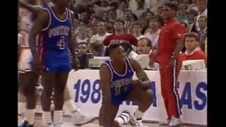 PistonsBulls 1989 All Cheap Shots Altercations and Techs [upl. by Norvall816]