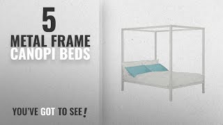 Top 10 Metal Frame Canopi Beds 2018 DHP Modern Metal Canopy Bed Full White [upl. by Modestine]