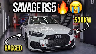 Bagged Audi RS5 smashing a 10 Second quarter mile for breakfast 😳🔥 INSANE BUILD [upl. by Norrie371]