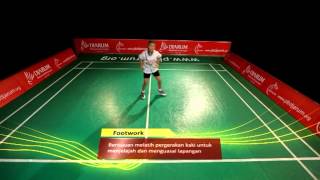 Tutorial bermain Bulutangkis  Footwork [upl. by Oruntha529]