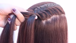 4 pretty open hairstyle for party  fishtail braid  two bun hairstyle  front dutch braid hairstyle [upl. by Tessy]