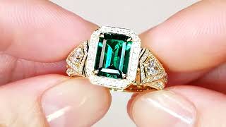 Old World Muzo Colombian Emerald Ring at 161 carat by Kat Florence KF07995 [upl. by Akla]