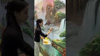 Landscape relief murals wallmuralpainting cute wallmuralart painting muralpainting art [upl. by Lanae]