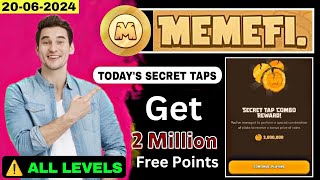 ALL LEVELS MemeFi Secret Tap Combo Reward  20 June 2024  Claim Free 2 Million Coins [upl. by Freiman]