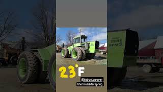 23° cold start on the 1978 steiger cougar repowered after 11 years bigtractorpower farm steiger [upl. by Anilehs]