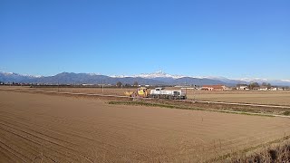 VOSSLOH DE18009 RFI con Plasser in transito nei pressi di centallo [upl. by Ycam912]