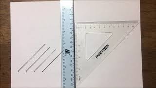 Trazar rectas paralelas usando regla y escuadra [upl. by Ahsiekar]
