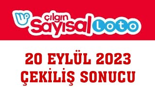 Çılgın Sayısal Loto Çekiliş Sonuçları 20 Eylül 2023 [upl. by Normand]