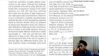 Metalenses 결론 subwavelength imaging resolution [upl. by Haimaj795]