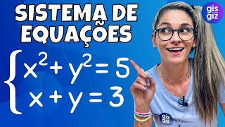 SISTEMA DE EQUAÇÕES do 2º grau SUBSTITUIÇÃO  9º ano \Prof Gis [upl. by Shandra]