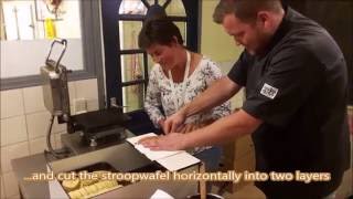 How to bake stroopwafels syrup waffles in Gouda [upl. by Pietro]