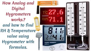 How Analog amp Digital Hygrometers works  how to find RH amp Temp value using Hygrometer with formula [upl. by Kamal626]