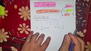 ALGEBRE S2 les matrices EP5 Inverse dune matrice par la méthode de cofacteur\ comatrice [upl. by Ulu]