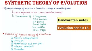 L6 Neo Darwinism short Question [upl. by Rawdan]