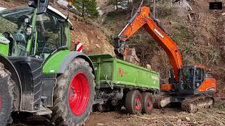 Windwurfaufarbeitung im extremen Gelände  Fendt  Kobelco  Doosan  Harry  Team [upl. by Halle]