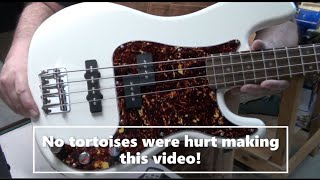 How To change the Pickguard on a Precision Bass  New Tortoise Shell Pickguard makes this bass Pop [upl. by Corneille]