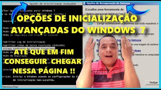 COMO CHEGAR NA OPÇÕES DE INICIALIZAÇÃO AVAÇADAS DO WINDOWS 7 [upl. by Weingartner]