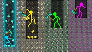 Stickman vs Minecraft Animation 4 TUNNEL STICKMAN SURVIVAL CHALLENGE Animation vs Minecraft Cartoon [upl. by Atirma]