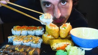 SPICY SUSHI FEAST  Dessert Sushi Rolls ASMR  Real Sounds  자막 字幕 उपशीर्षक  Nomnomsammieboy [upl. by Michel629]