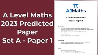 Edexcel A Level Maths  2023 Predicted Paper 1 AJMaths Set A  Paper 1 [upl. by Doll]