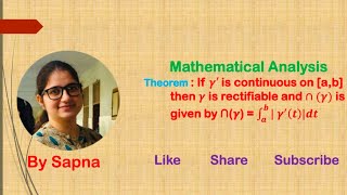 Theorem based on Rectifiable Curve  by Sapna  billionaireicon3311 [upl. by Wyne]