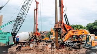 Deep Foundation Work Sany SR150C Rotary Drilling Rig [upl. by Lyrem487]