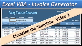 Excel VBA  Invoice Generator  Microsoft Excel 2010  Part 2 [upl. by Iaoh]