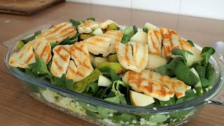 Heerlijke salade met gegrilde halloumi recept [upl. by Schenck940]