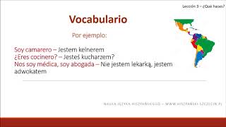 Język hiszpański dla początkujących  Lekcja 3  Zawody [upl. by Adeirf]