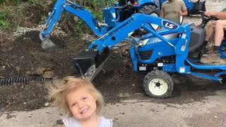 209 LS tractors finish constructing gravel driveway [upl. by Meeharb]