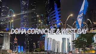 DOHA CORNICHE DRIVE THROUGHPLACES TO SEE IN DOHATALL BUILDINGS IN DOHAEMPIRE STATE BUILDING DOHA [upl. by Lovering]