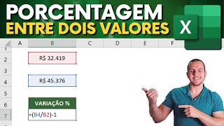 Como Calcular Porcentagem entre DOIS VALORES no Excel  Aumento em [upl. by Chan]