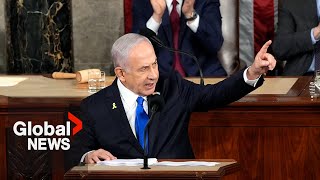 Netanyahu vows to press on to “total victory” in Gaza during speech to US Congress  FULL [upl. by Sutsuj]