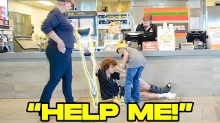 Falling With Crutches Prank [upl. by Coulter351]