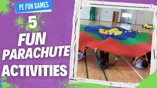 5 Fun Parachute activities for kids  physicaleducationgames  pegames  physedgames [upl. by Dulla]