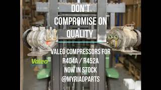 NEW IMPROVED HEAVY DUTY VALEO TM COMPRESSORS FOR R404A ampR452A [upl. by Abran908]