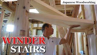 Japanese Woodworking  Three Step Winder Stairs Season 2  Part 5 [upl. by Arzed549]