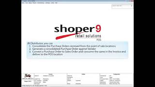 Generating a Purchase Order in Shoper 9 POS  Tally Learning Hub [upl. by Ytrebil]