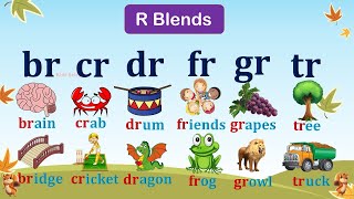 R Blends  BR CR DR FR GR TR Consonant Blends Letter R  Beginning blends phonics Kids Entry [upl. by Dnalyr951]