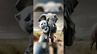 😺😿White cat and elephant 🐘cats aicat funny shortvideo family short [upl. by Cida]