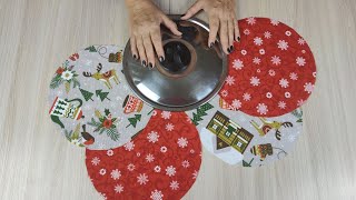 🎄С помощью крышки от кастрюли легко вырезаю два круга для рождественских подарков [upl. by Adyam]