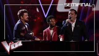 Antonio Orozco Marcelino Damion y Javi Moya cantan Mi héroe  Semifinal  La Voz Antena 3 2019 [upl. by Shermy]