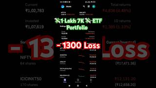 💸1 Lakh 7K💸 ETF Portfolio Live 1300 Loss  ETF Investing  ETF Returns  ETF Portfolio Review [upl. by Olbap]