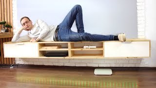 How To Build A Floating Media Console  TV Stand Tutorial  Floating Entertainment Center [upl. by Htiderem436]