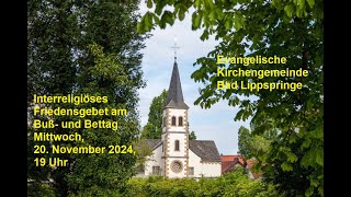 Interreligiöses Friedensgebet am 20 November 2024 um 1900 Uhr [upl. by Yreffej]