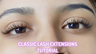 My Full Classic eyelash Extensions Tutorial  Best technique  Tips amp Tricks improve your lashes🍇 [upl. by Snave]