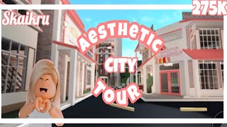 Pink Aesthetic City Exterior  Roblox Bloxburg  TOUR [upl. by Efron]