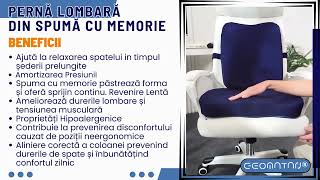 Perna Lombară Ergonomică GEOMATAN® din Spumă cu Memorie Dimensiune si Suport Ideale pentru Spate [upl. by Ssepmet]