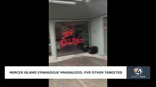 Mercer Island Synagogue vandalized five others targeted [upl. by Notsnarc]