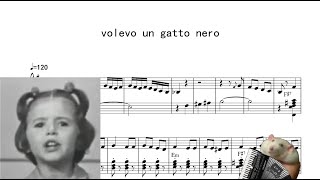 volevo un gatto nero Accordion Sheet Music [upl. by Ailadi]